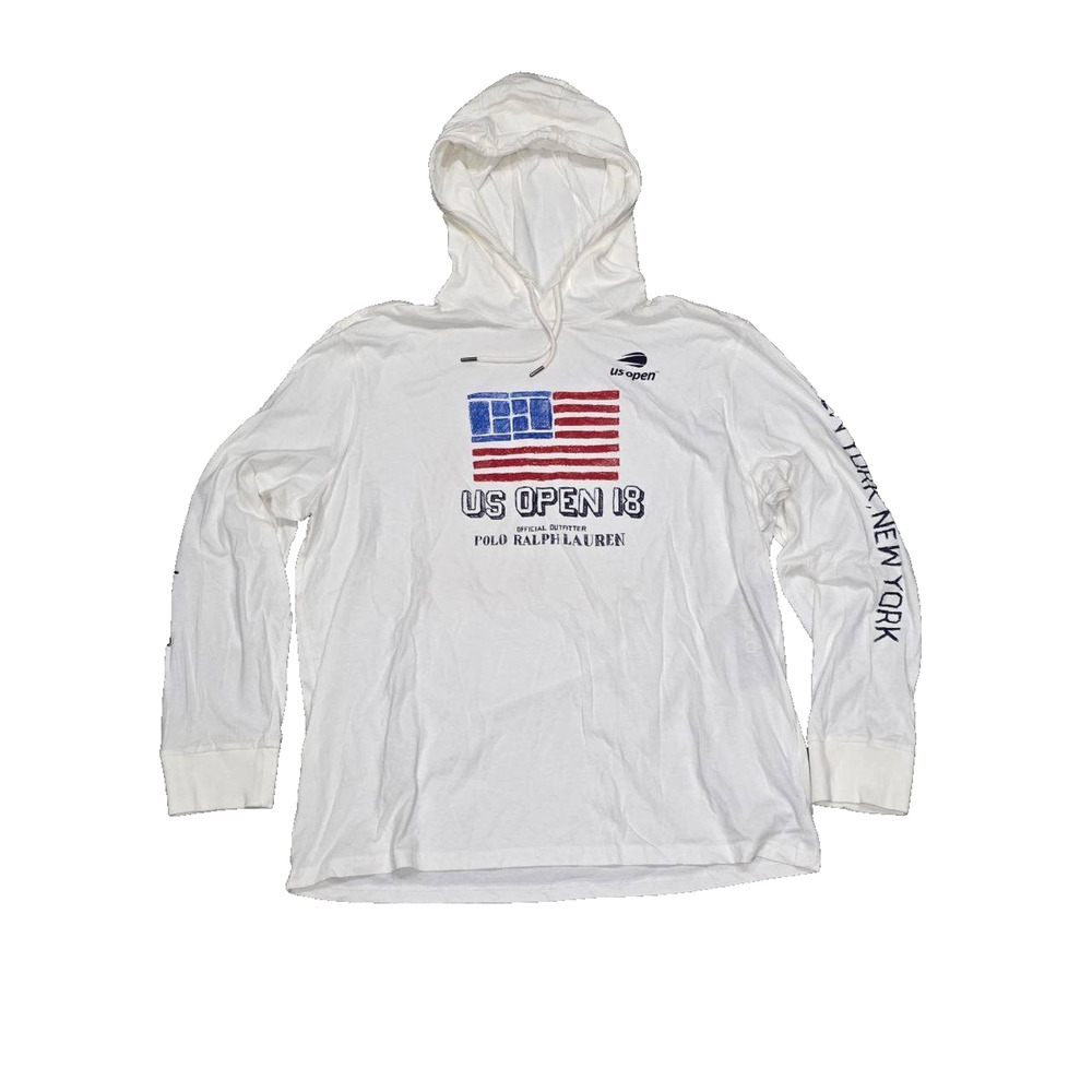 Polo Ralph Lauren US Open 2018 Tennis Cotton Hoodie White XL A003333